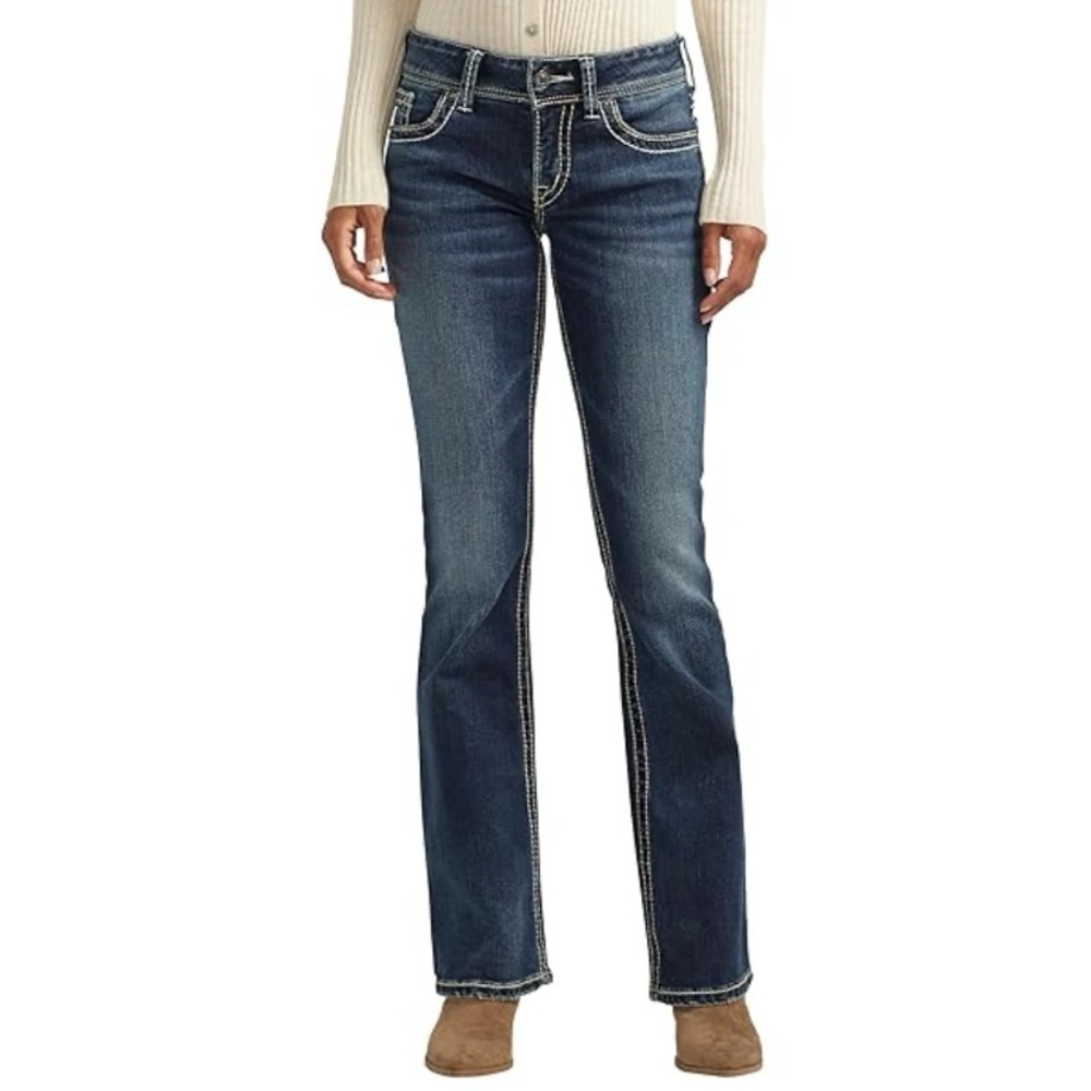 Silver Jeans Vintage Tuesday Style Low Rise Bootcut Contrast Flare Size W26/L33